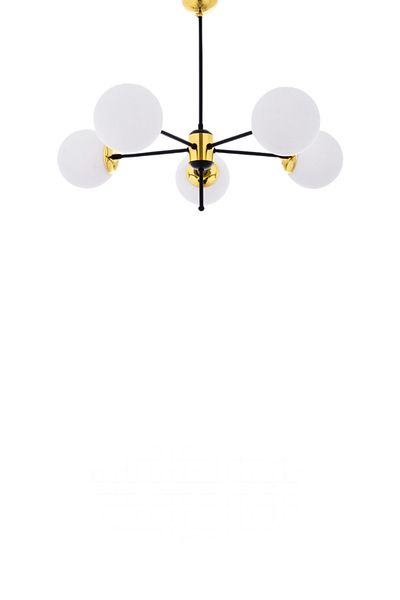 Step Aydınlatma Ava Black-Yellow 5-Arm, Modern Living Room Y. Room O. Room Chandelier