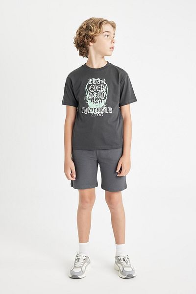 DeFacto Boy's Short Sleeve Printed T-Shirt - Crew Neck D2226A824HS