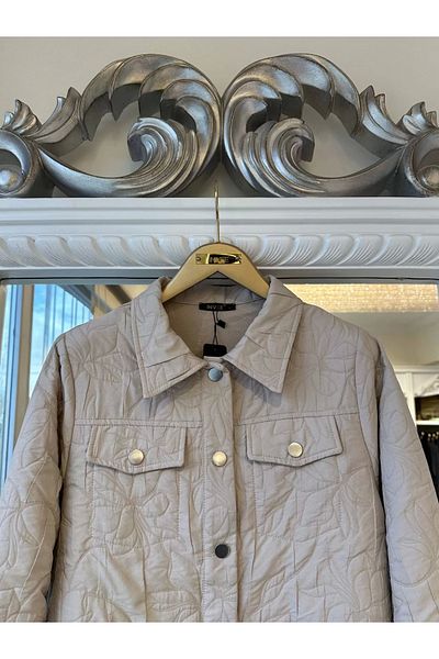 Invee Invee 6827 Patterned Quilted Jacket - Cream