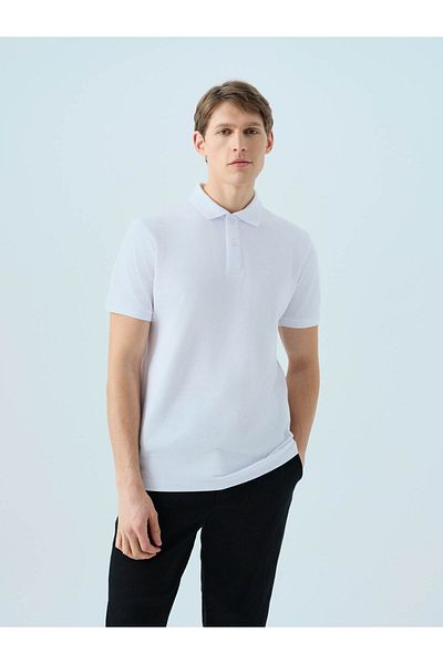 Loft Ανδρικό μπλουζάκι Regular Fit Polo White Lf2035136