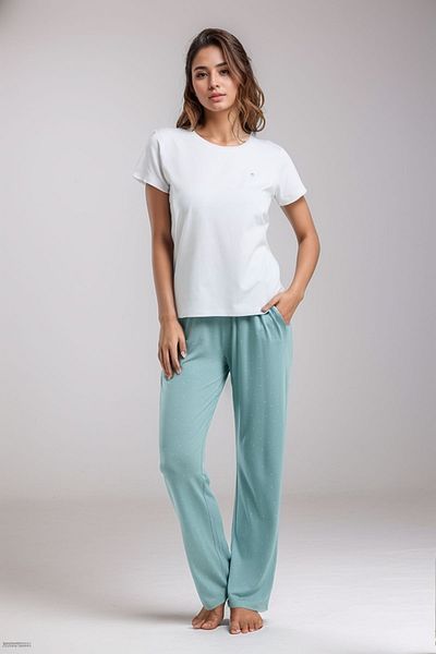 Pierre Cardin Crew Neck Pajamas - Women's Home Wear, Cycling Sleeve Crew Neck Set