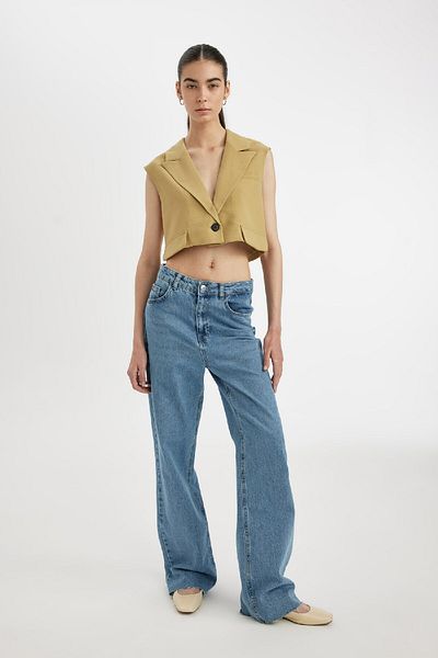 DeFacto Gerade geschnittene Crop-Blazer-Weste – D1199ax24sm