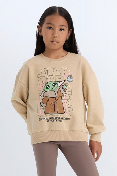 DeFacto Φούτερ για κορίτσια Star Wars-Mandalorian Relax Fit με λαιμόκοψη D2822A824WN