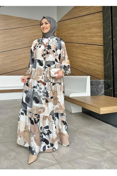 REMUBİ Μοντάλ υφασμάτινο φόρεμα Hijab