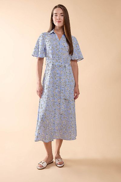 DeFacto Rochie midi cu model - Guler cămașă, mânecă scurtă D2836AX24SM