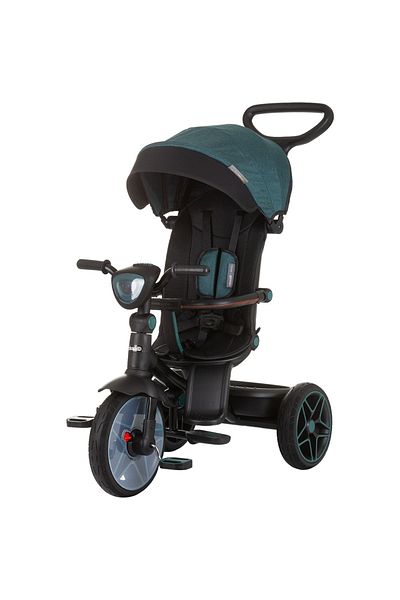 OEM Chipolino Derby teal tricycle with handle for children, canopy and reversible seat