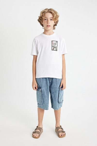 DeFacto Tricou cu mânecă scurtă pentru băiat, cu decolteu, D2408a824hs