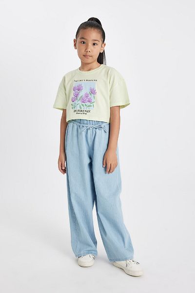 DeFacto Pantaloni de jeans pentru fete cu picioare late D3355a824hs