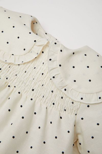 DeFacto Baby Girl Big Lapel Polka Dot Twill Long Sleeve Shirt D3046A524Wn