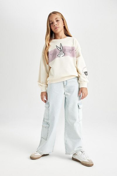 DeFacto Girls Looney Tunes Printed Relax Fit Crew Neck Sweatshirt 3160868