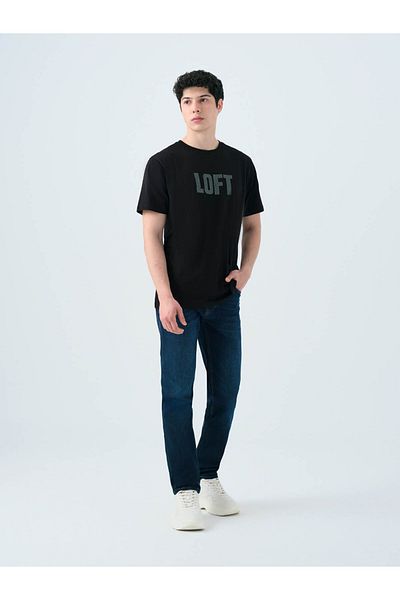 Loft Ανδρικό μπλουζάκι Regular Fit Μαύρο Lf2038465