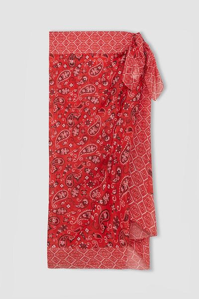 DeFacto Fall in Love Regular Fit gemusterte Voile-Strandbekleidung D2745AXNS