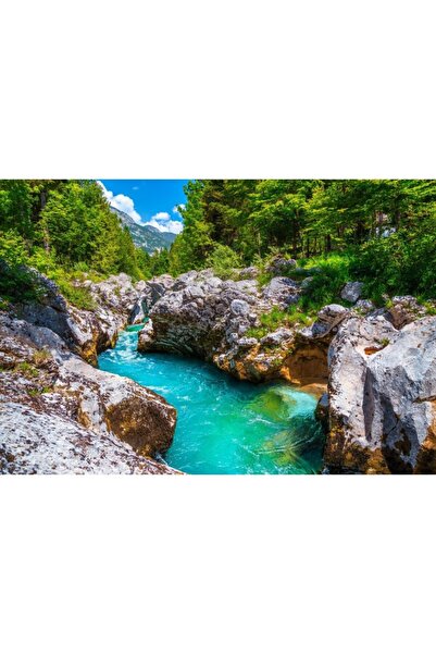 Zumzeria Καμβάς Tablou Soca Valley με Τυρκουάζ Νερό, 80x50εκ., tabloucanvas1140,