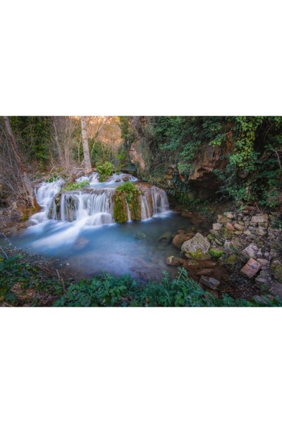 Zumzeria Tablou Canvas Aragosa Waterfall In The Rio Dulce Natural Park, 80x50...