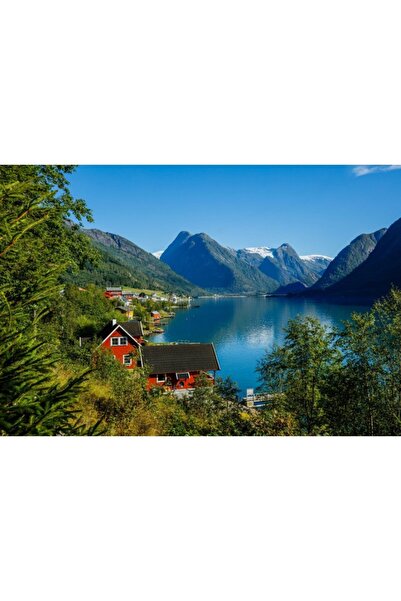 Zumzeria Tablou Canvas Village In The Mountain, 80x50cm, tabloucanvas296, Zum...