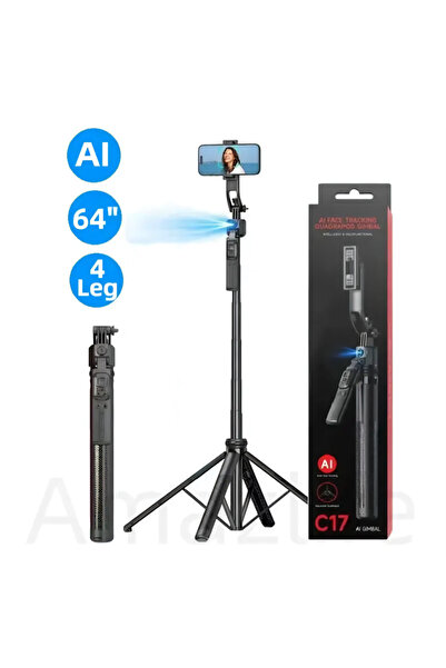 beemen C17 Dört Ayaklı Otomatik Yüz Takipli Quadrapod Döner Saplı 1630MM Self...
