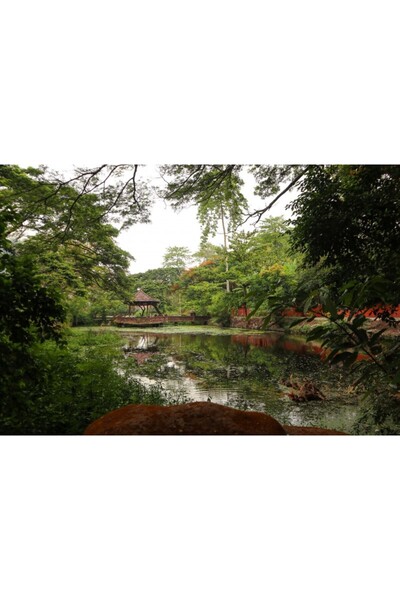 Zumzeria Pavilion din lemn Tablou Canvas On The Lake, 80x50cm, tabloucanvas739, Zumzeria ®