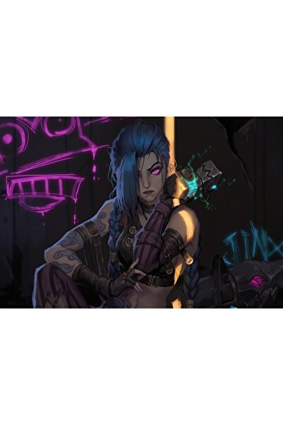 Zumzeria Πίνακας σε καμβά Arcane Jinx Fanart, 80x50εκ., tableou958,