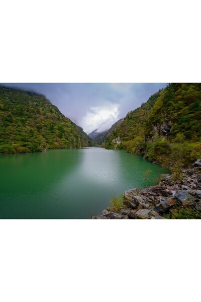 Zumzeria Tablou Canvas Parfect Green Color Of A Mountain Landscape, 80x50cm, ...