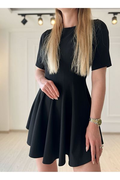 Store Short Sleeve Flounce Dress