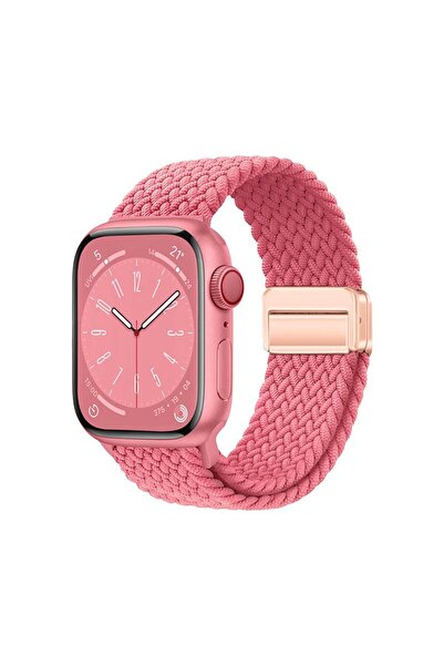AktarMobile Apple Watch 10 46 mm uyumlu Örgü Kordon Magnetik D Tokalı Kayış M...