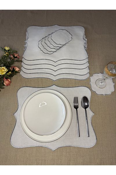 Smiling Home 12 Silver Color Sets, 6 Presentation Holders and Us Service/Napkin Etamin Funcosafety