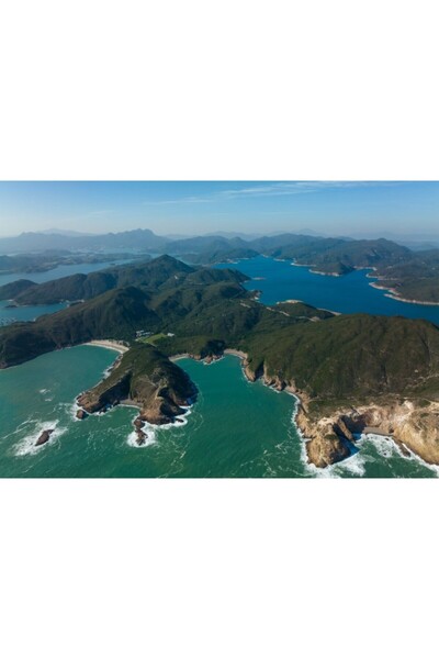 Zumzeria Tablou Canvas Stunning Sai Kung From The Sky, 80x50cm, tabloucanvas1...