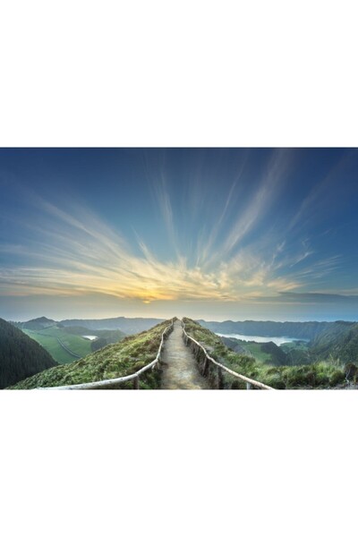 Zumzeria Tablou Canvas View From The Top Mountain Footpath, 80x50cm, tablouca...