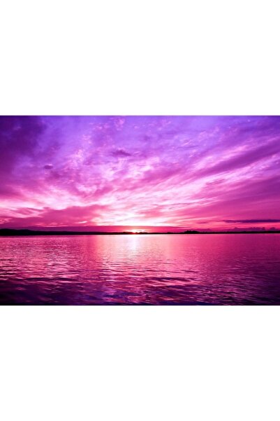 Zumzeria Πίνακας σε καμβά Υπέροχο Καυτό Ροζ Ηλιοβασίλεμα, 80x50εκ., tableauca...