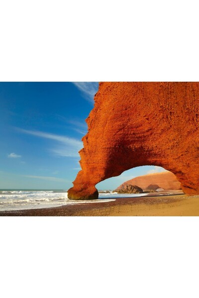 Zumzeria Καμβάς Tablou με εκπληκτικούς κόκκινους βράχους στην ακτογραμμή, 80x...