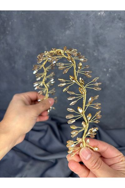 Hayalperest boncuk Elegant Beaded Bridal Henna Hair Accessory – Serra Design