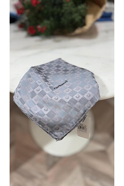 Cacharel وشاح جاكار من القطن الحريري بشعار K. باللون الرمادي