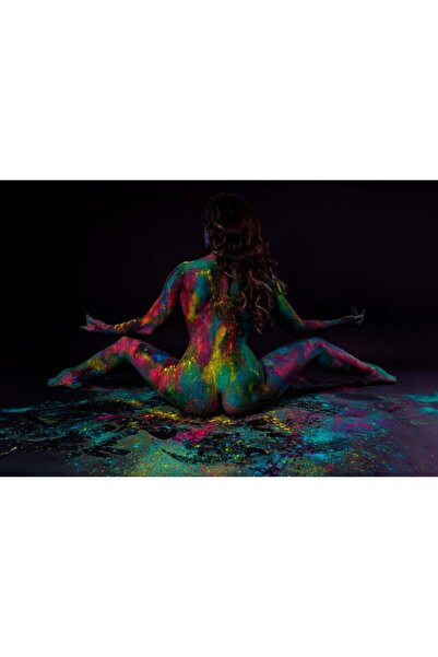 Zumzeria Πίνακας σε καμβά με φωτεινή, πολύχρωμη τέχνη σώματος, 80x50εκ., canvaspainting631,