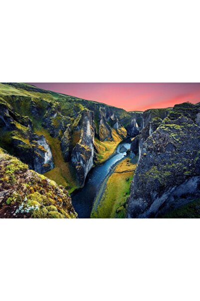 Zumzeria Tablou Canvas The Steep Moss Covered Cliffs, 80x50cm, tabloucanvas38...