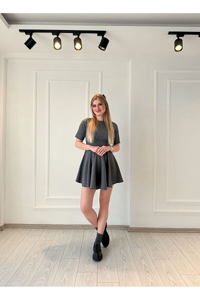 Store Short Sleeve Flounce Dress