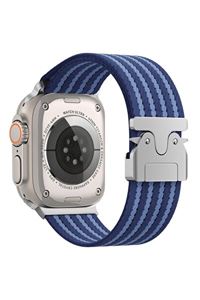 AktarMobile Apple Watch Ultra / Ultra 2 49 mm Uyumlu Naylon Dokuma Kumaş Kord...
