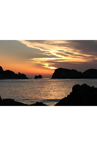 Zumzeria Tablou Canvas Rocks And Sea Under Beautiful Sunset, 80x50cm, tablouc...