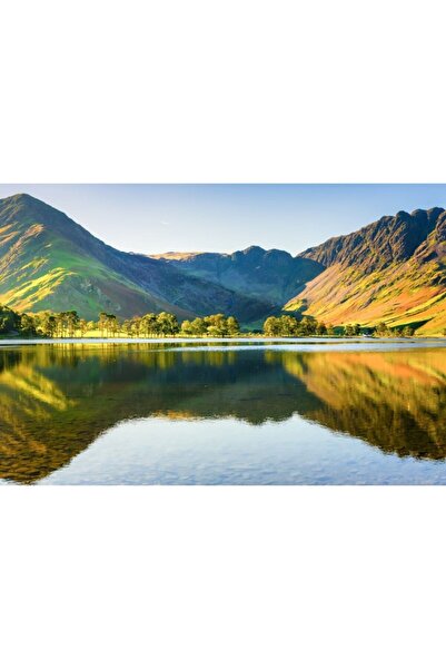 Zumzeria Tablou Canvas Great Mountains Reflection Panorama, 80x50cm, tablouca...