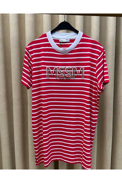 Missemramiss 4734 Mssm Stone Striped Tshirt