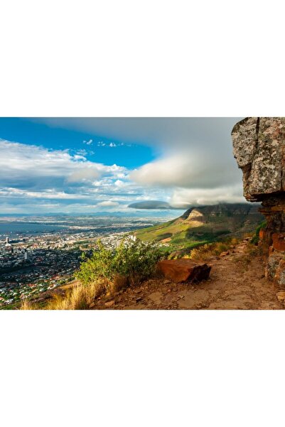 Zumzeria Tablou Canvas Overlooking City And Harbour At Sunset, 80x50cm, tablo...