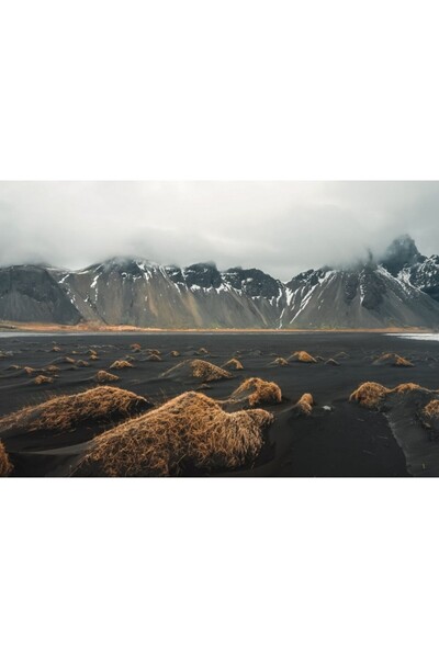 Zumzeria Tablou Canvas Grey Mountain Rock Landscape, 80x50cm, tabloucanvas329...