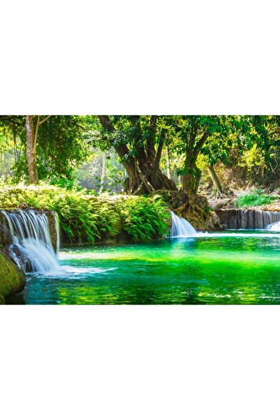 Zumzeria Tablou Canvas Lovely Summer View Of Smalls Waterfalls, 80x50cm, tabl...