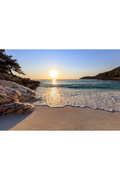 Zumzeria Tablou Canvas Foamy Waves In Greek Beach, 80x50cm, tabloucanvas888, ...