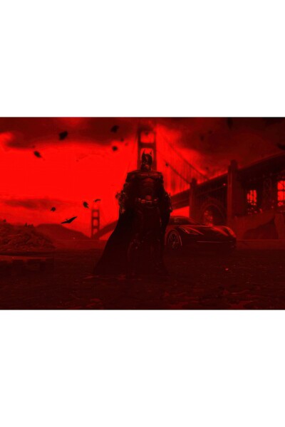 Zumzeria Tablou Canvas Red Is The New Color Batman, 80x50cm, tablou601, Zumzeria ®