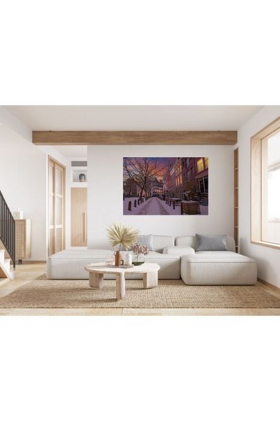 Zumzeria Tablou Canvas Winter On The City Streets, 80x50cm, tabloucanvas1277, Zumzeria ®