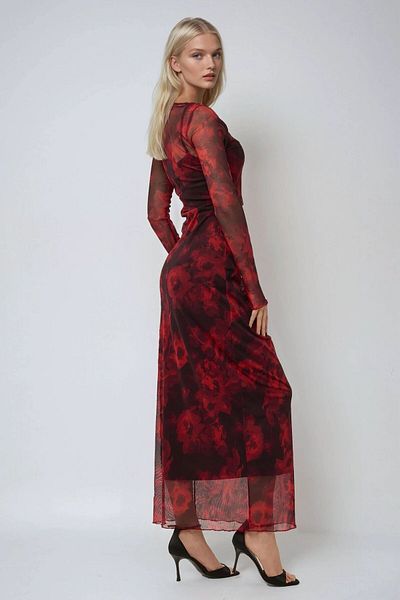 Hiccup Φόρεμα Bodycon Maxi Tulle με φλοράλ στάμπα