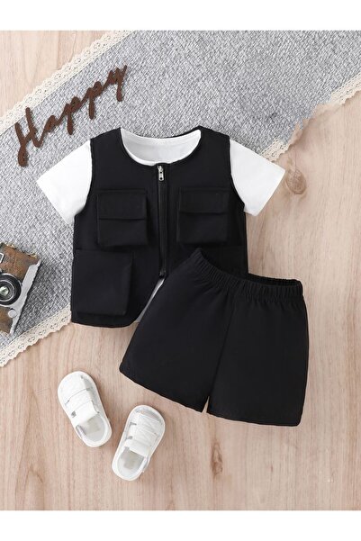 shop Set de 2 piese: pantaloni scurți și vestă, design elegant, de vară