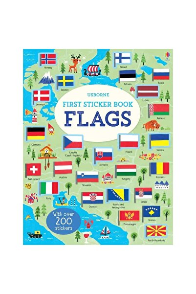 Usborne Carte prntru copii cu steaguri - First Sticker Book: Flags