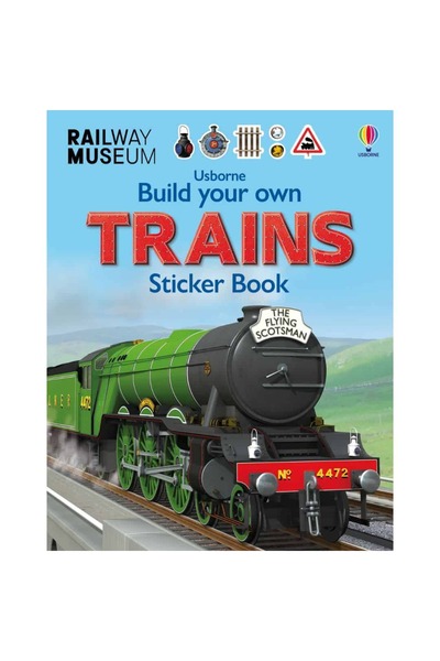 Usborne Carte pentru copii - Build your own Trains Sticker book