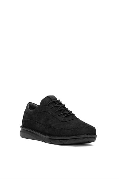 Ayakkabı Fuarı Ανδρικά παπούτσια casual - Elit MZV7040N Μαύρο δέρμα Nubuck